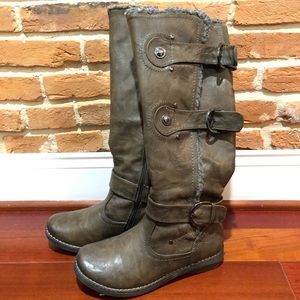 Fleece lined knee high boots